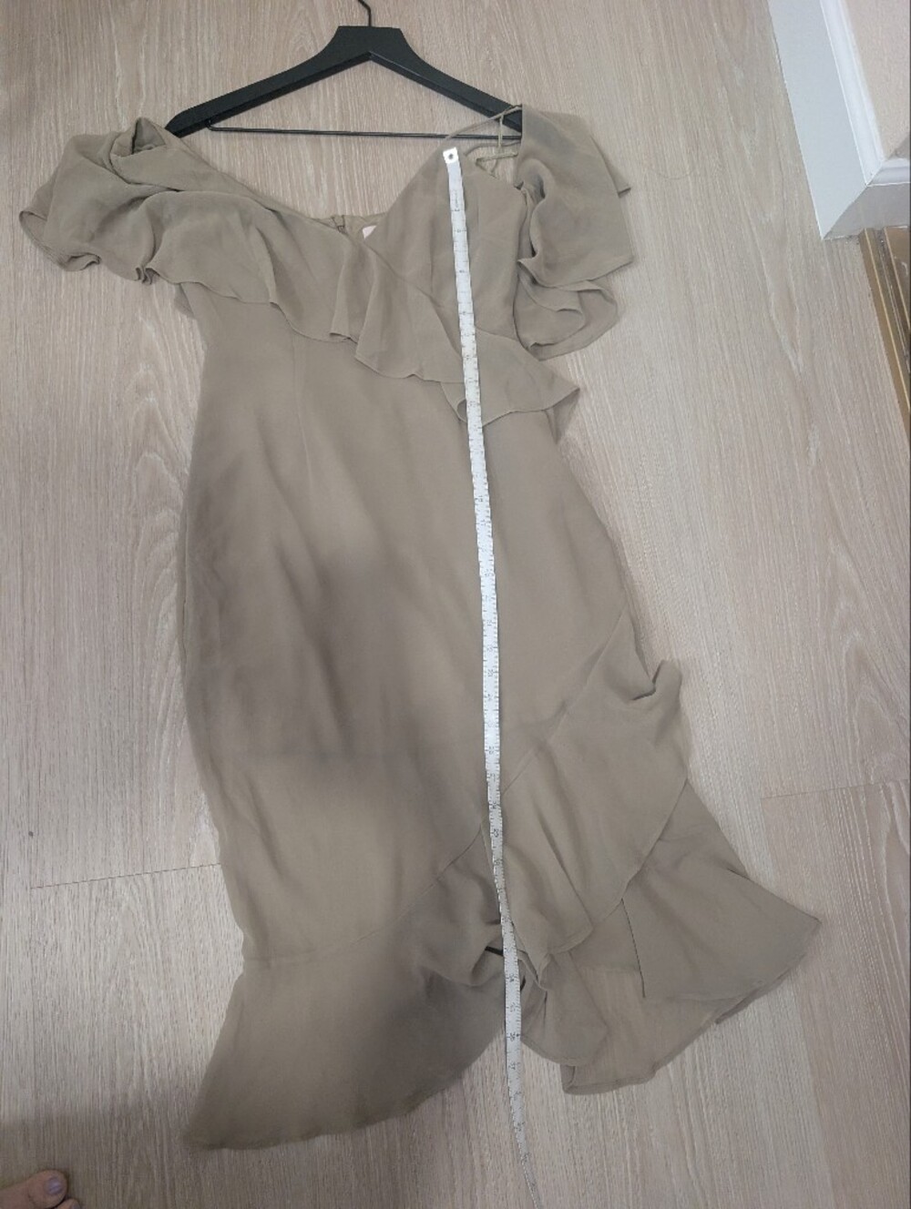 Keepsake Ruffled Chiffon Midi Dress In Willow - Picture 9 of 12